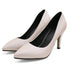 Elegant Silk Pointed Toe Heeled Pumps for Women - Nude Purple Classic Party Wedding Shoes